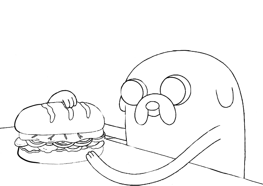 Jake e um sanduíche